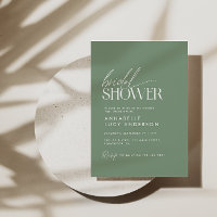 Script de douche nuptiale moderne sauge vert éléga