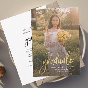 Invitation Script de fin d'études Photo Grad Open House