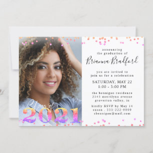 Invitation Script de graduation Parties scintillant multicolo