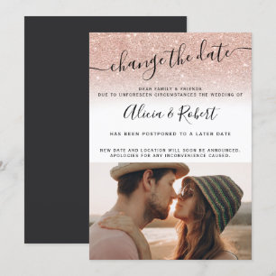 Invitation Script de parties scintillant en or rose photo mod