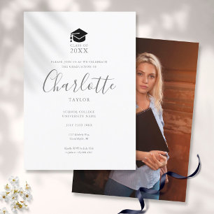 Invitation Script de photo élégant simple pour fête de remise