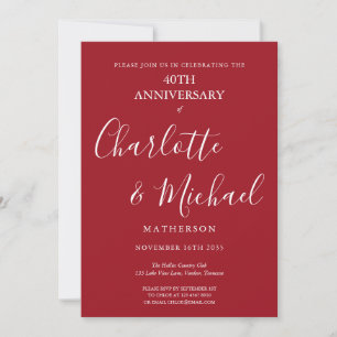 Invitation Script de signature pour les 40 ans de mariage Rub