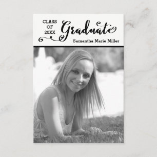 Invitation Script de troisième cycle vertical - 3x5 Graduatio