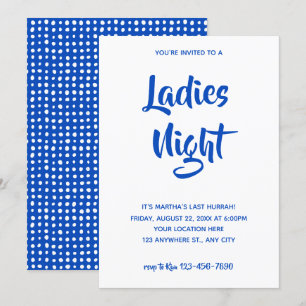 Invitation Script Décontracté bleu Fête de l'mariée de nuit