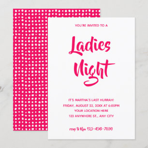 Invitation Script Décontracté rose Fête des mariées de nuit