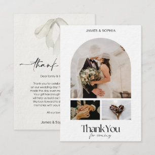 Invitation Script élégant Love Heart Mariage photo Merci