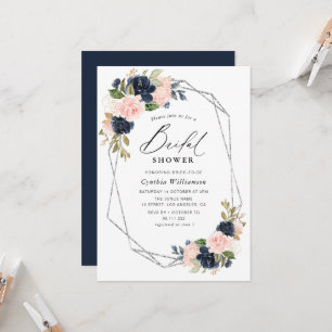 Invitation script élégant navet & blush floral nuptiale douch