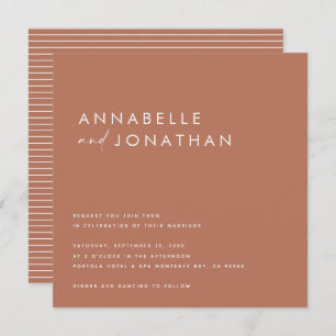 Invitation Script en terre cuite moderne minimaliste contempo