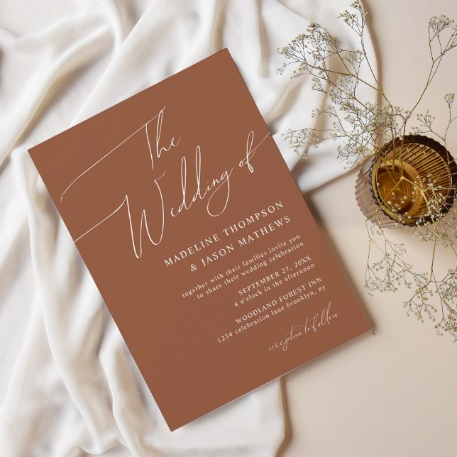 Invitation Script en terre cuite simple moderne Le Mariage (Créateur téléchargé)