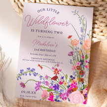 Script fleur sauvage chic moderne 2e anniversaire