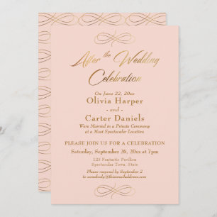 Invitation Script Gold après le blush de la fête du Mariage