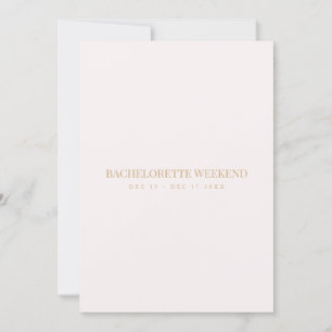 Invitation Script Gold & Blush Pink Bachelorette Weend Card