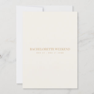 Invitation Script Gold & Ivory Bachelorette Weight Card