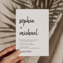 Script Gras Moderne Mariage noir et blanc