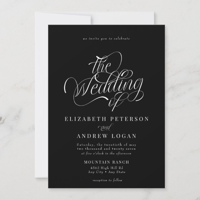 Invitation Script Mariage classique (Devant)