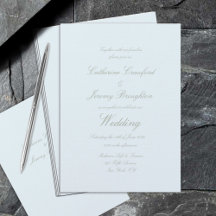 Script Mariage classique en poudre de lin bleu