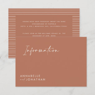 Invitation script mariage informations modernes en terre cuit