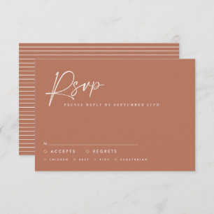 Invitation script mariage script moderne terre cuite rsvp