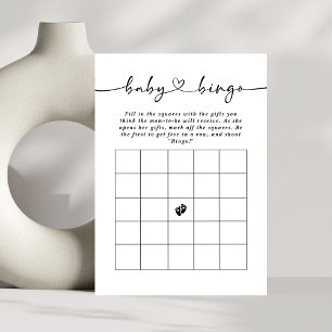 Invitation Script minimal élégant Bingo Baby shower de Bingo