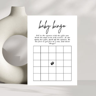 Invitation Script minimal élégant Bingo Baby shower de Bingo