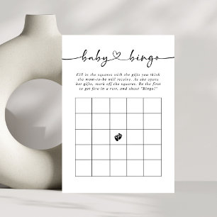 Invitation Script minimal élégant Bingo Baby shower de Bingo