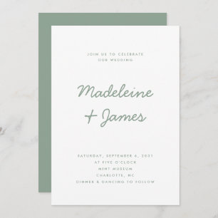 Invitation Script minimal Mariage moderne simple