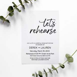 Invitation Script minimal Répétons la répétition du Mariage d