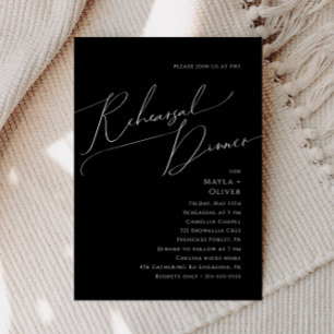 Invitation Script minimal Whimsical Dîner de répétition noi