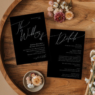 Invitation Script Minimal Whimsical Tout En Un Mariage De