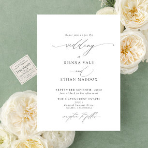 Invitation Script minimaliste élégant moderne Mariage simple