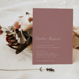 Invitation Script minimaliste moderne Boho Dusty Rose Mariage