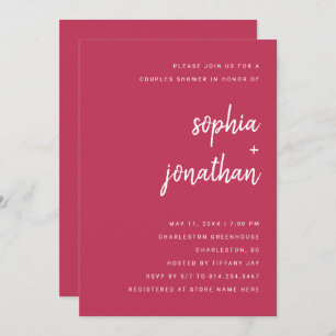 Invitation Script minimaliste moderne Douche Couples