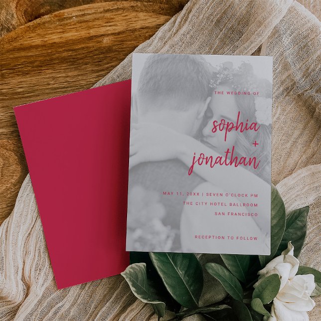 Invitation Script minimaliste moderne | Mariage photo (Créateur téléchargé)