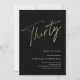 Invitation Script minimaliste noir et or 30e anniversaire (Devant)