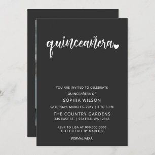 Invitation Script minimaliste simple QUINCEANERA Photo