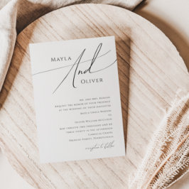 Invitation Script minimaliste Whimsical Mariage traditionnel