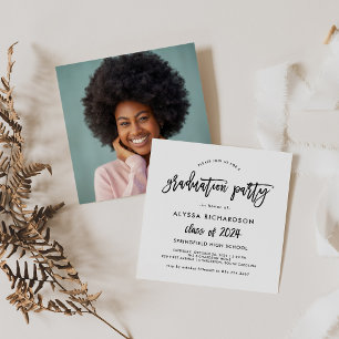 Invitation Script moderne 2024 Graduation Party Photo Retou