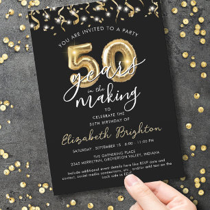 Invitation Script moderne 50th Birthday Streamers
