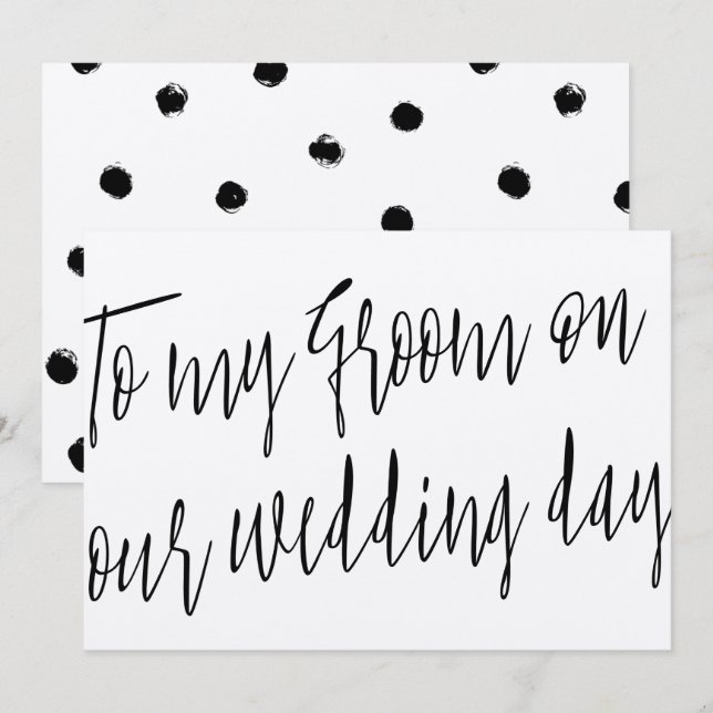 Invitation Script Moderne À mon mari le jour de notre mariage (Devant / Derrière)