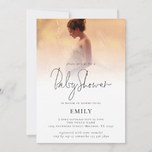 Invitation Script moderne Ajouter un Baby shower de superposi