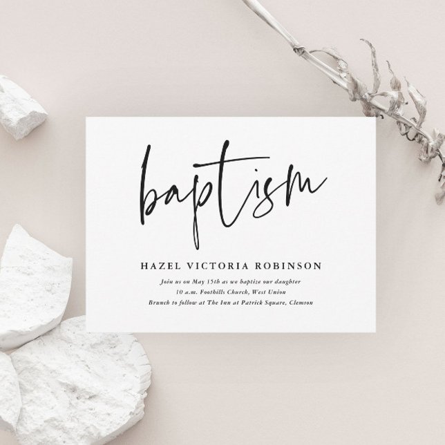 Invitation Script moderne Baptême & Christening (Créateur téléchargé)