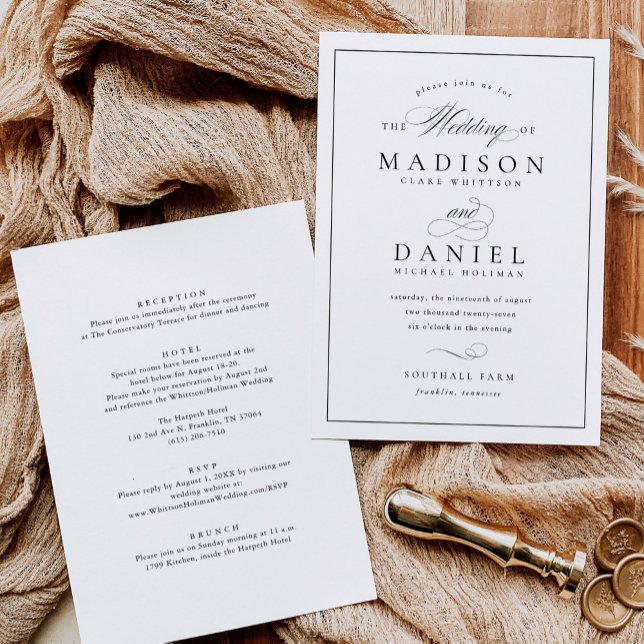Invitation Script moderne élégant tout en un Mariage (Créateur téléchargé)