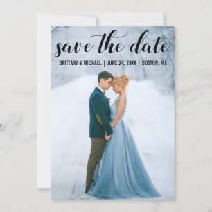 Invitation Script Moderne Enregistrer La Date Fiançailles Pho