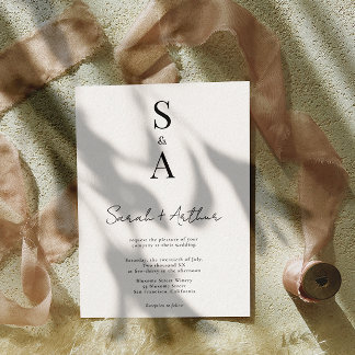 Invitation Script moderne et élégant et Mariage de monogramme