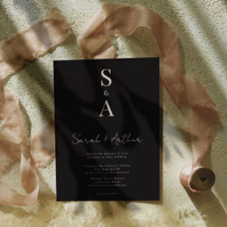 Invitation Script moderne et élégant et Mariage de monogramme