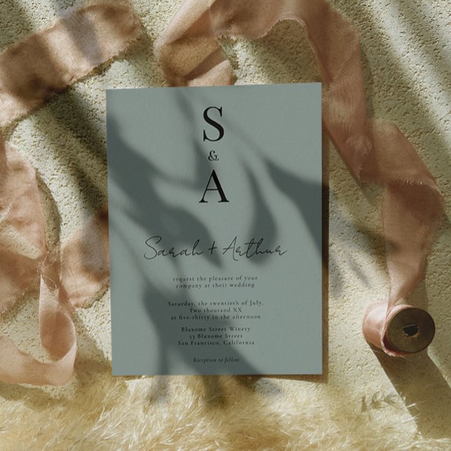 Invitation Script moderne et élégant et Mariage de monogramme (Créateur téléchargé)