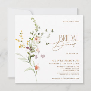 Invitation Script moderne Jardin Floral Dîner nuptial