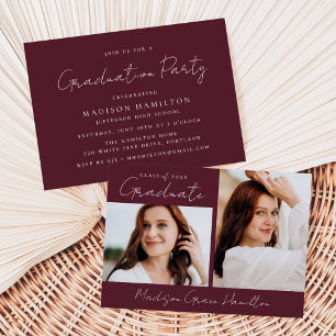 Invitation Script Moderne Manuscrit Marron Photo Remise des D