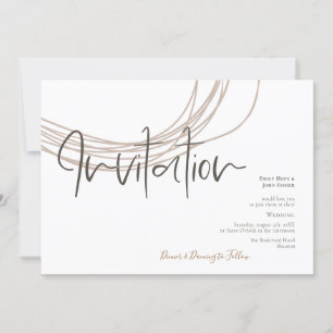 Invitation Script moderne Scribble Circulaire Line Mariage be