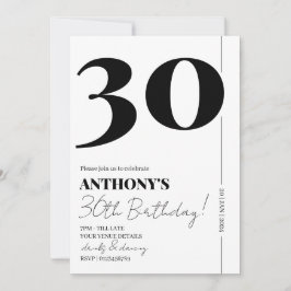 Invitation Script moderne Simple 30e fête d'anniversaire